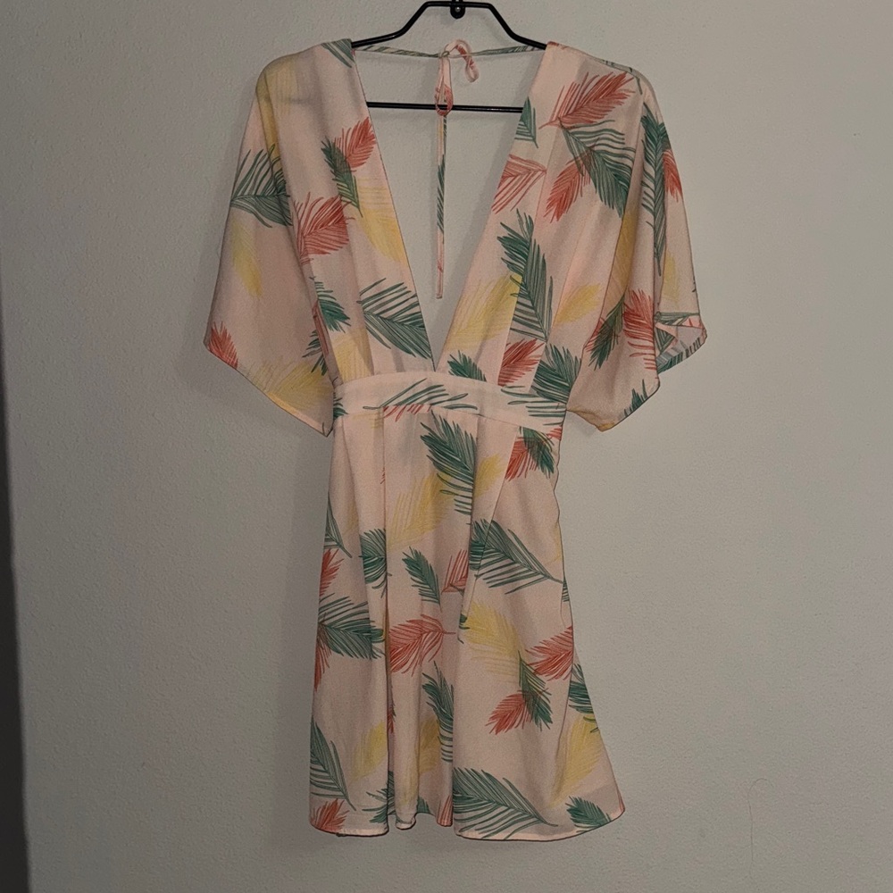 Amazon Women's Mini Dress with Leaf Print
